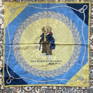 Ralph Lauren Polo Bear Scarf in Blue and Yellow